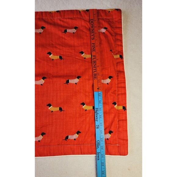 Dachshund Weiner Dog Decorative Red Pillow Sham Cover Case Zip Closure 21"x29" - Picture 3 of 10